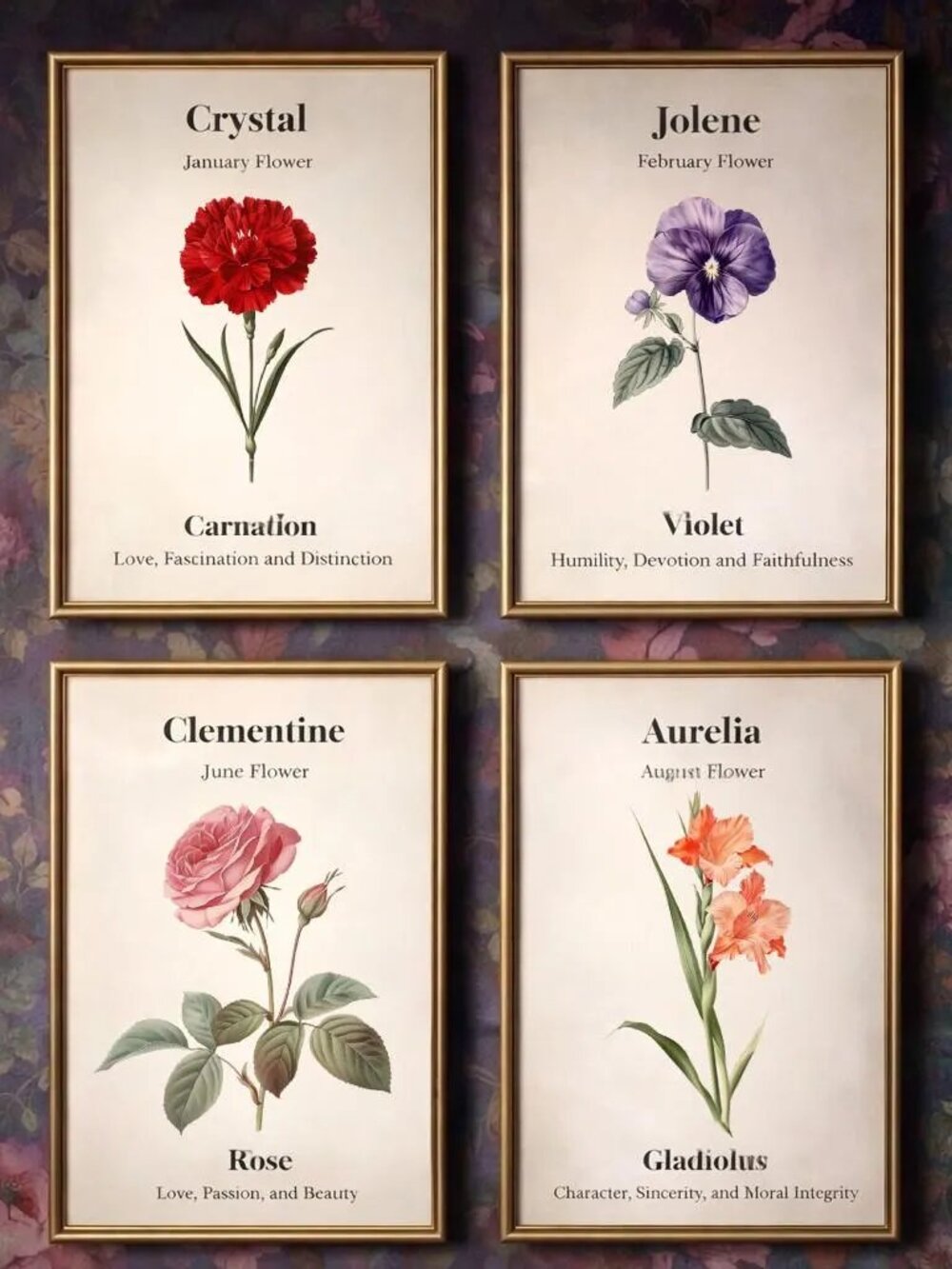 Personalized Birth Flower Print with Name | Custom Birth Month Flower Gift